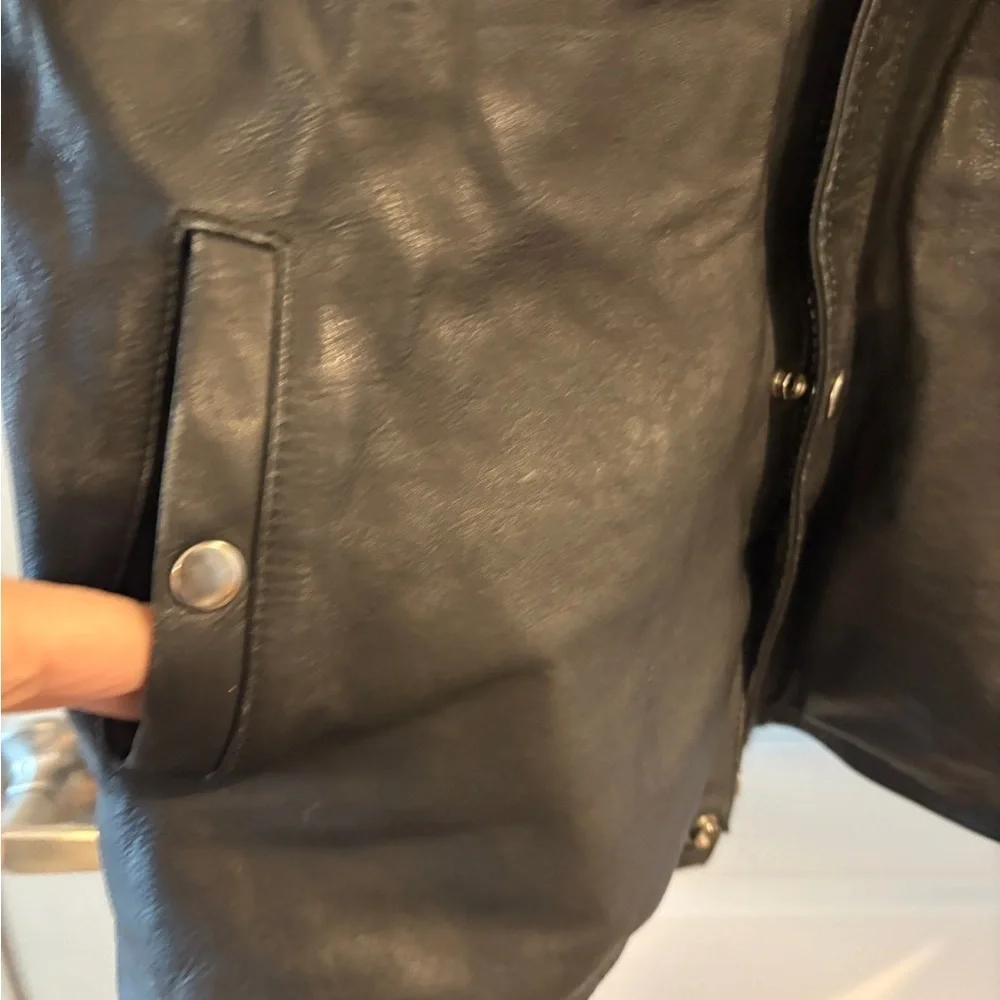 AGV Sport Italian Leather Motorcycle  Black Moto Biker Racer Jacket  XL